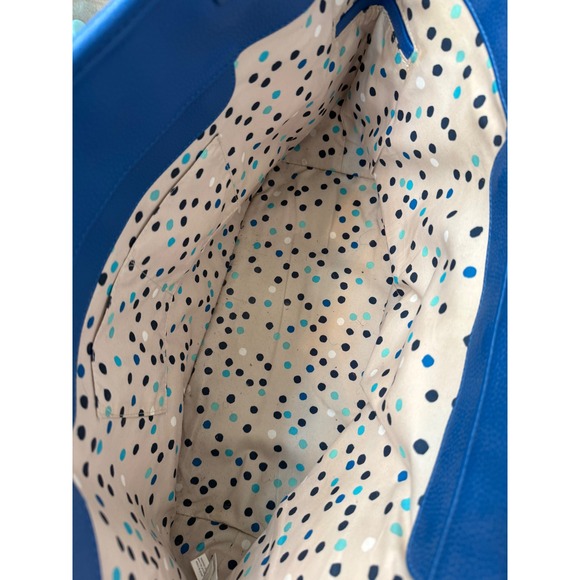 Jewell Royal Blue Perforated Faux Leather Tote Bag Shoulder Bag - Picture 4 of 5